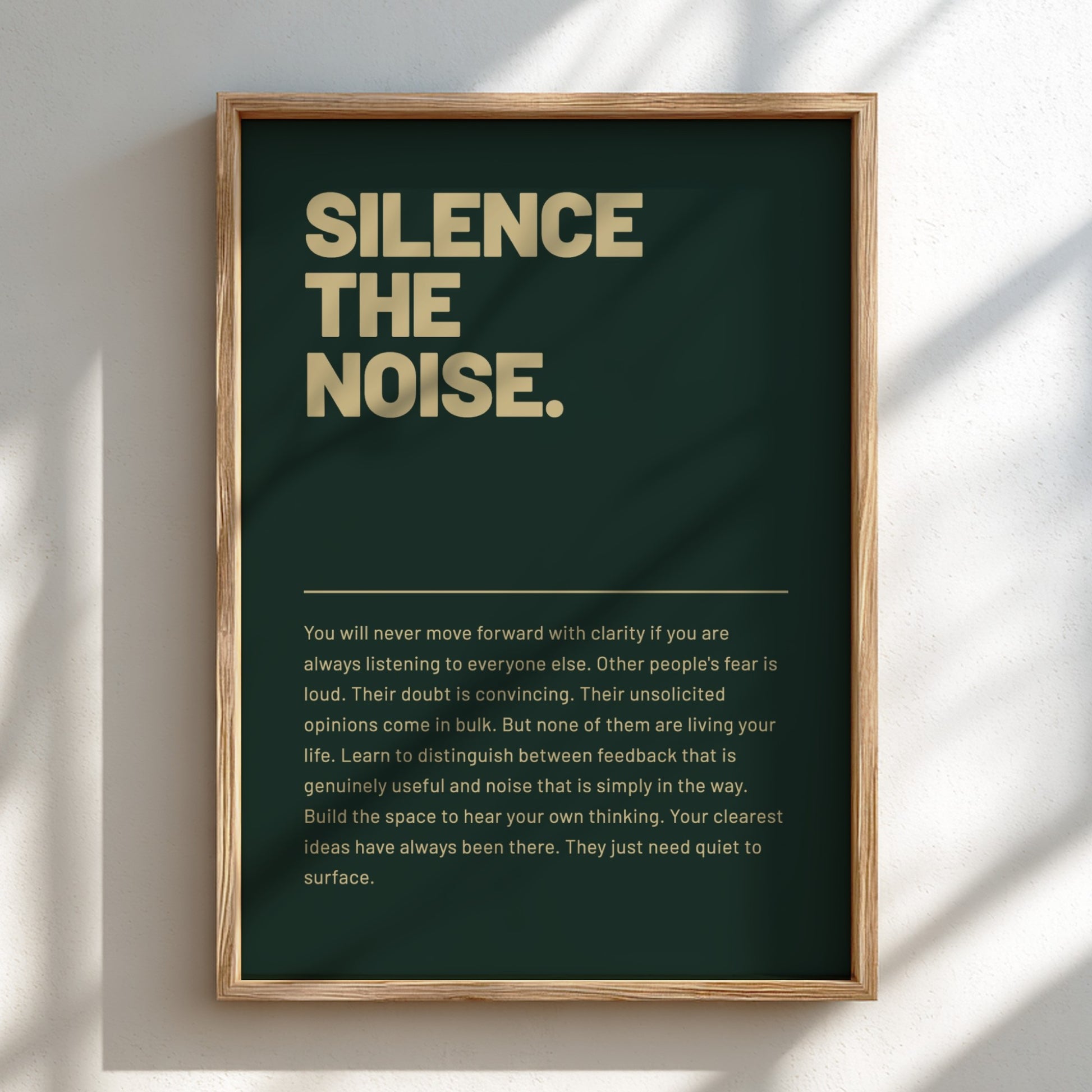 Motivational poster featuring bold typography and minimalist design 