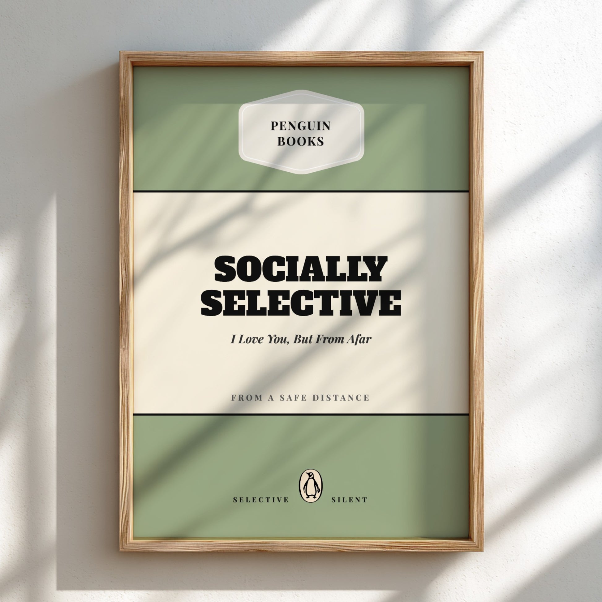 Framed book cover with 'Penguin Books' logo and text on a light background