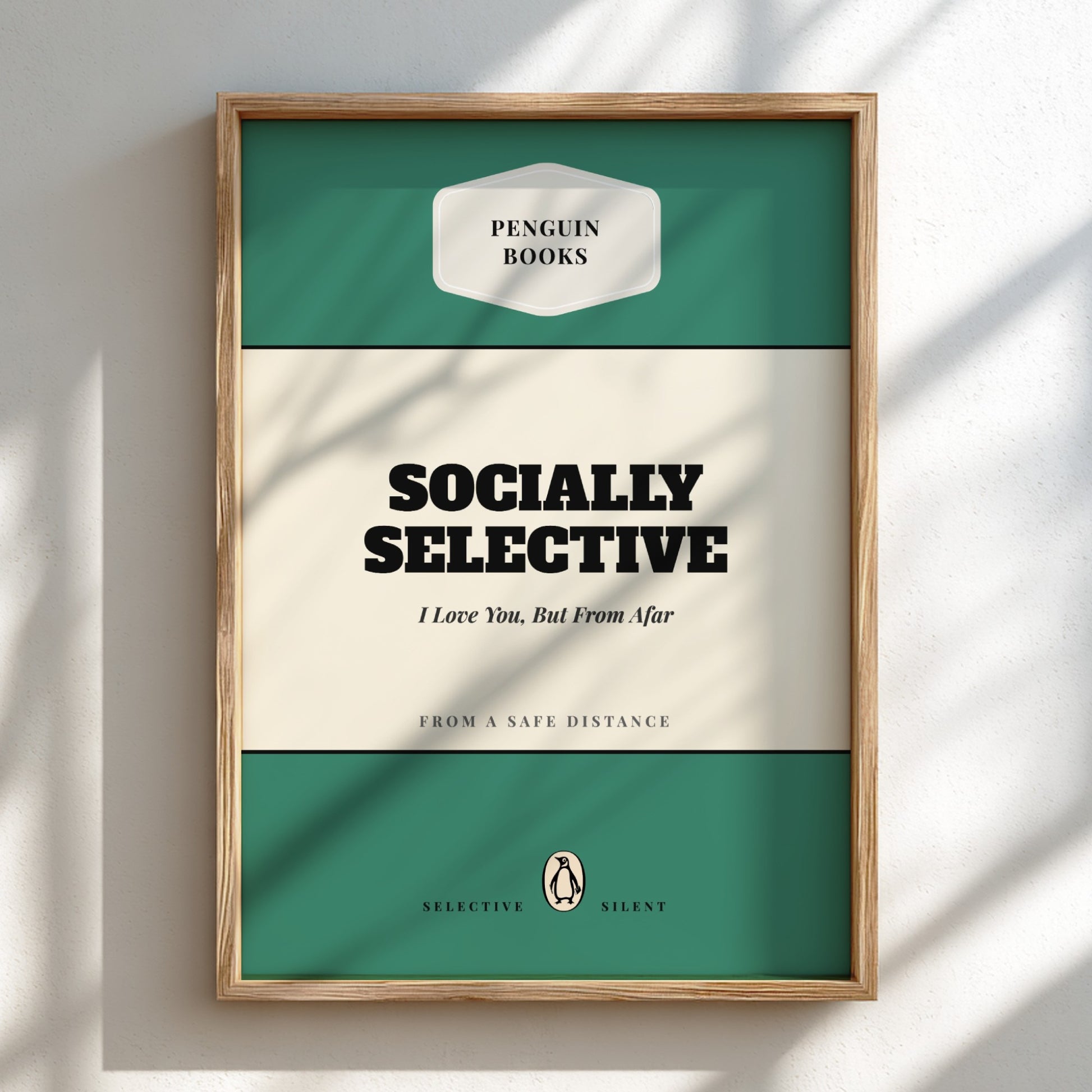 Framed book cover with 'Penguin Books' logo and text on a light background