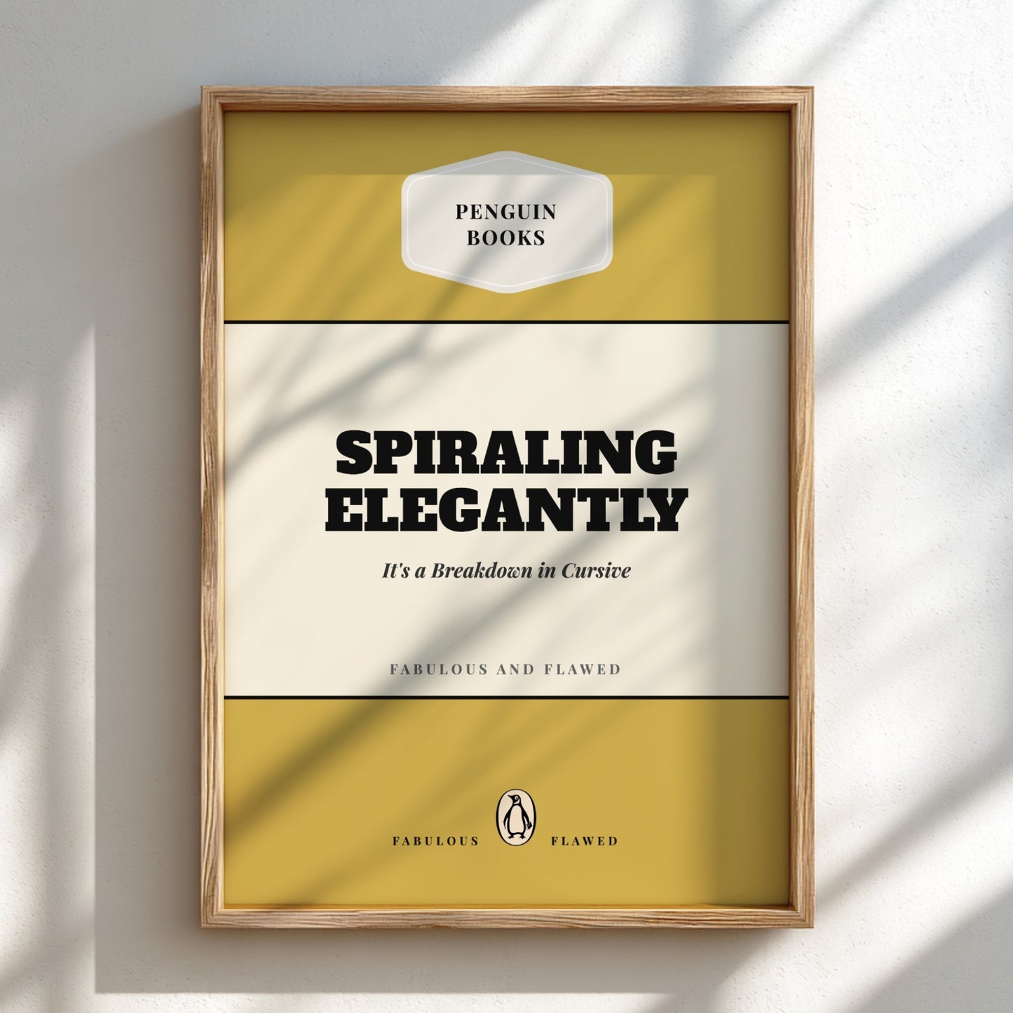 Framed book cover with 'Penguin Books' logo and text on a light background
