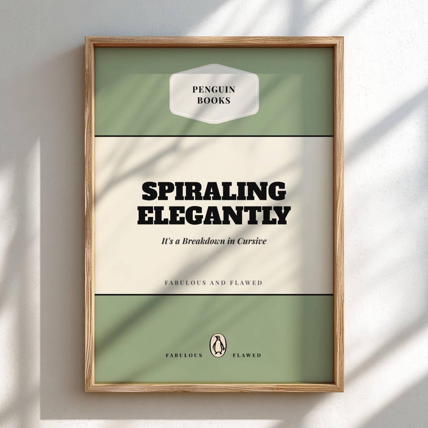 Framed book cover with 'Penguin Books' branding on a light background