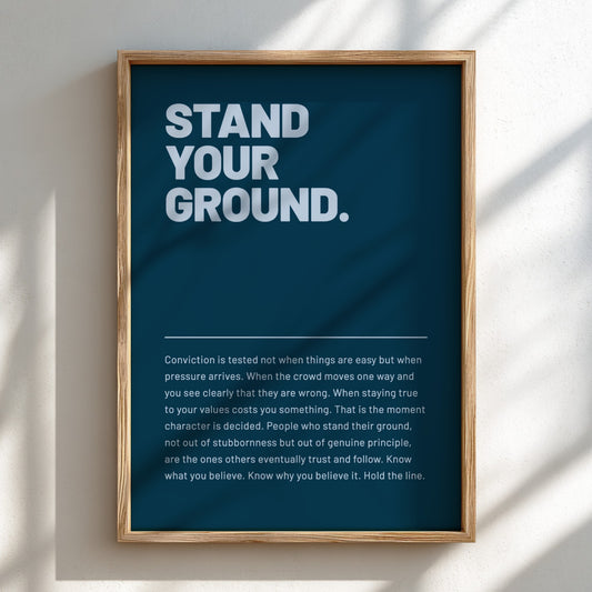 Motivational poster featuring bold typography and minimalist design 