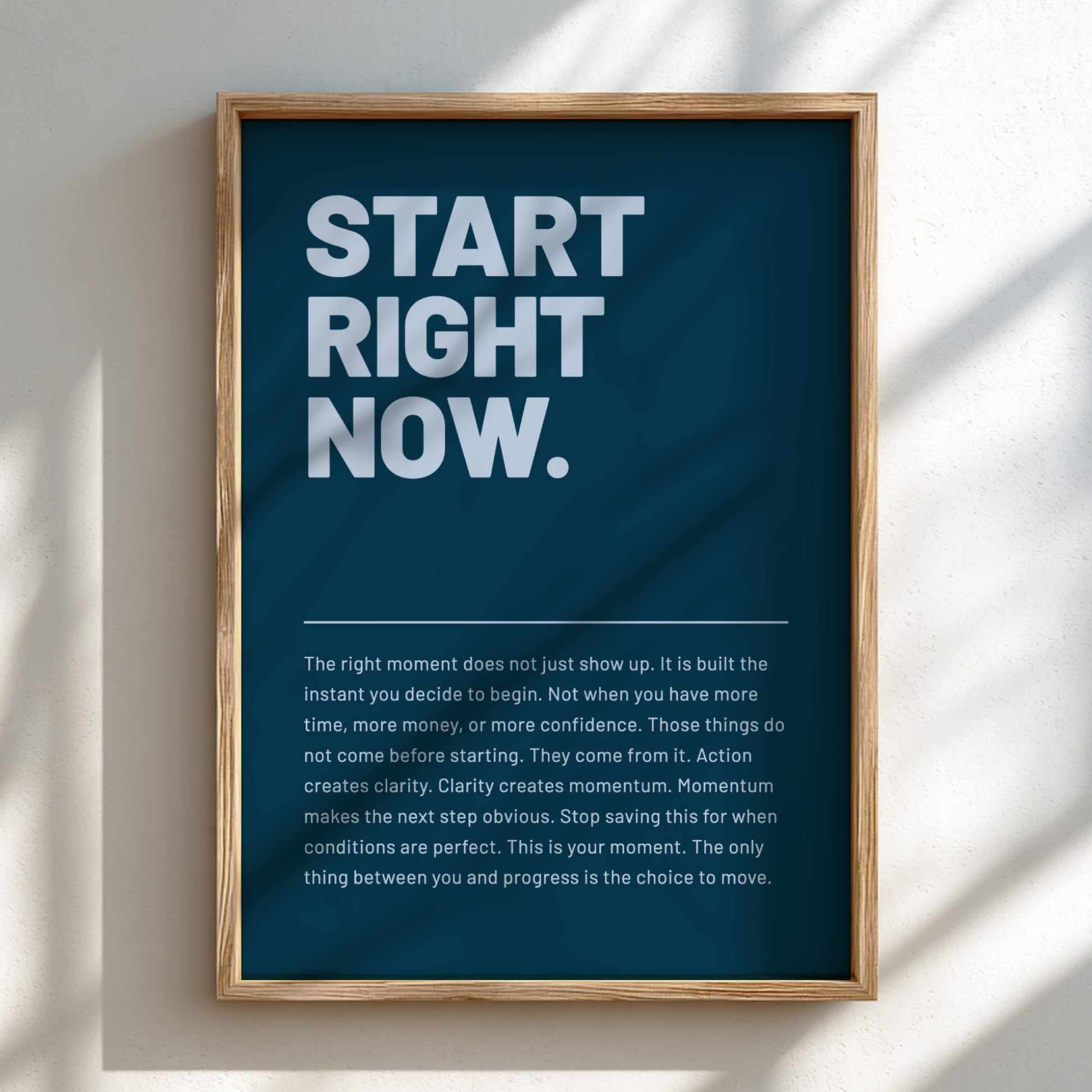 Motivational poster featuring bold typography and minimalist design 