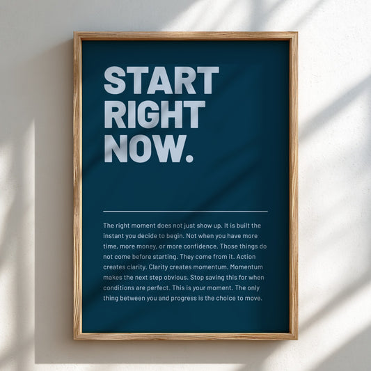 Motivational poster featuring bold typography and minimalist design 