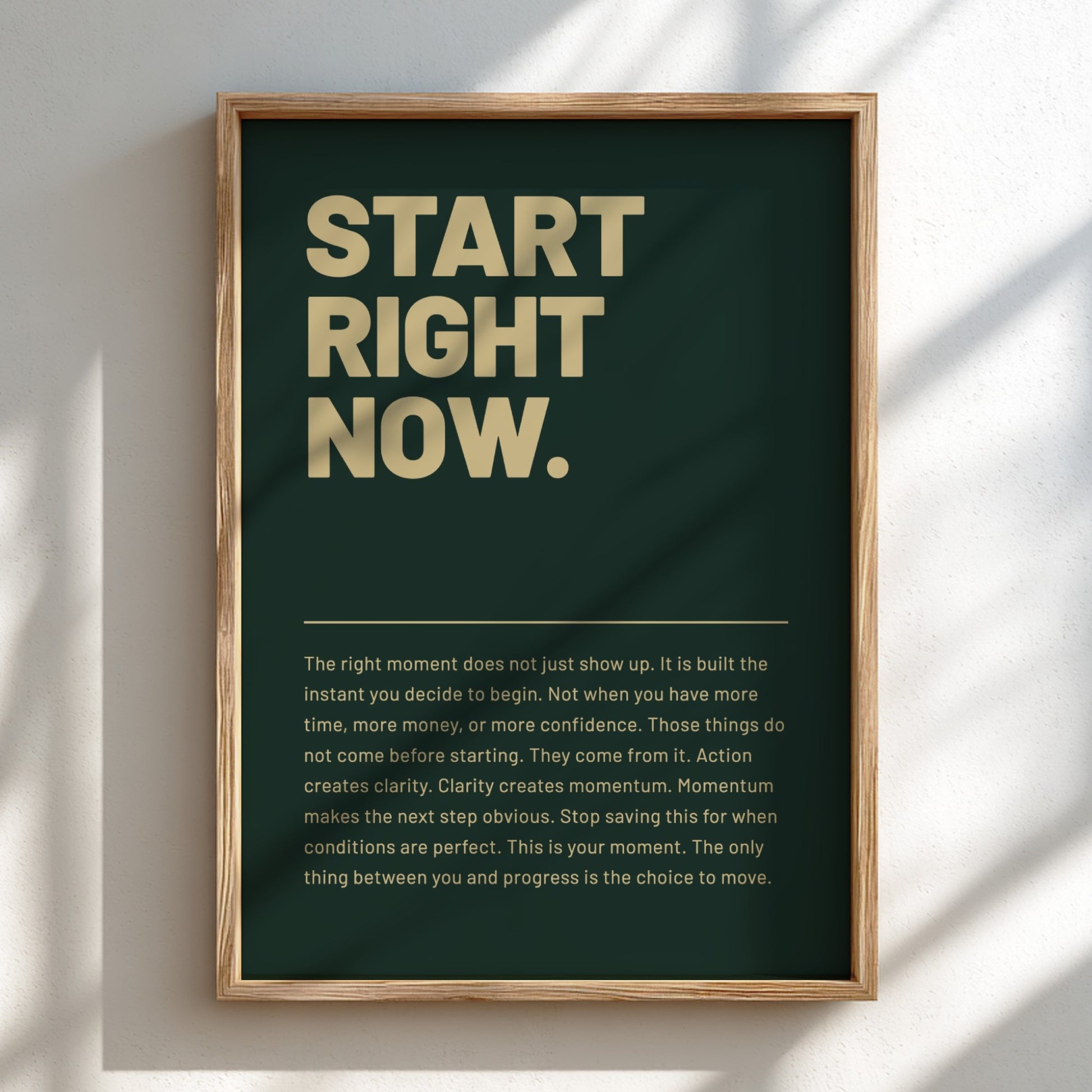 Motivational poster featuring bold typography and minimalist design 