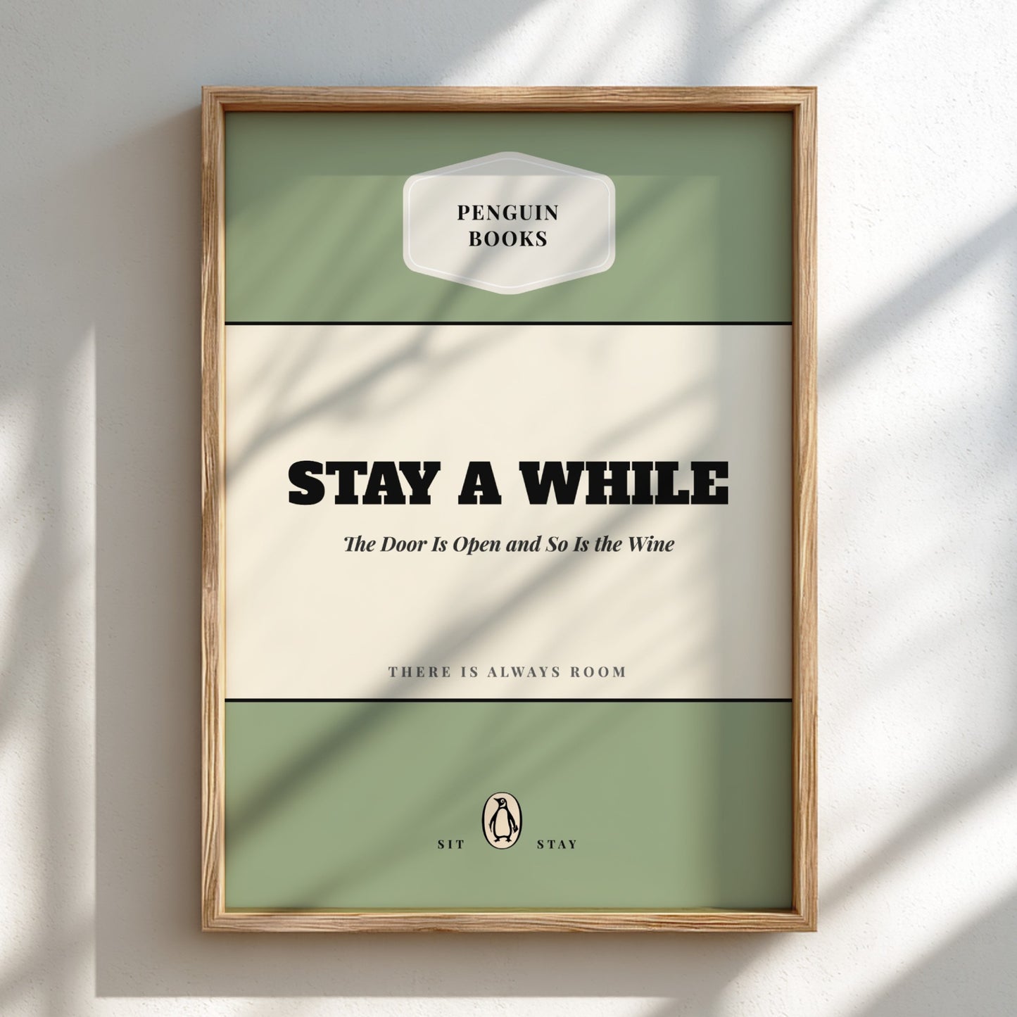 Funny quote poster featuring whimsical illustrations from the Penguins book in vibrant colors and playful