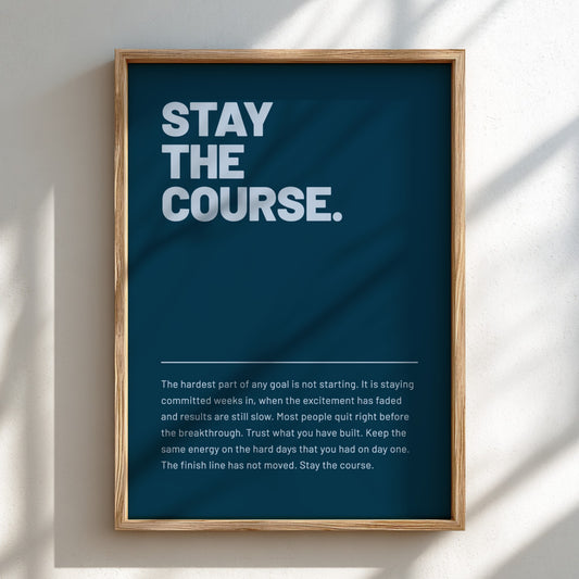 Motivational poster featuring bold typography and minimalist design 
