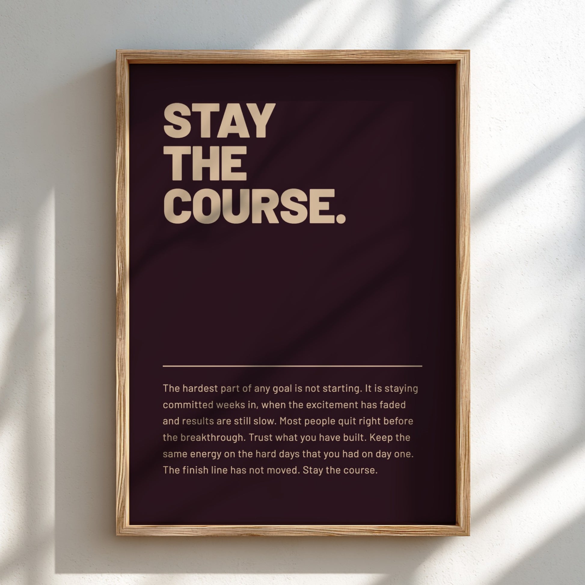 Motivational poster featuring bold typography and minimalist design 