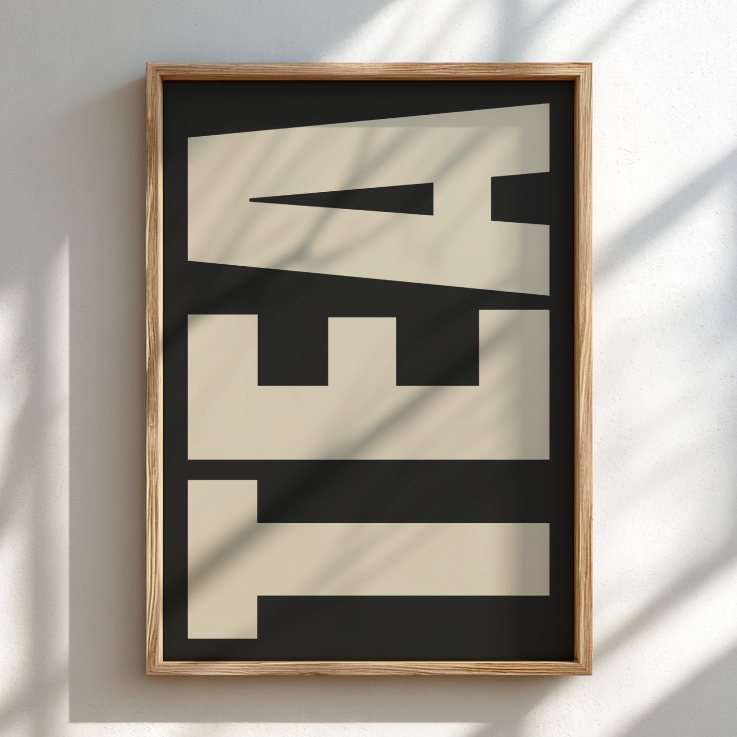 tea poster featuring bold typography and minimalist design in neutral colors