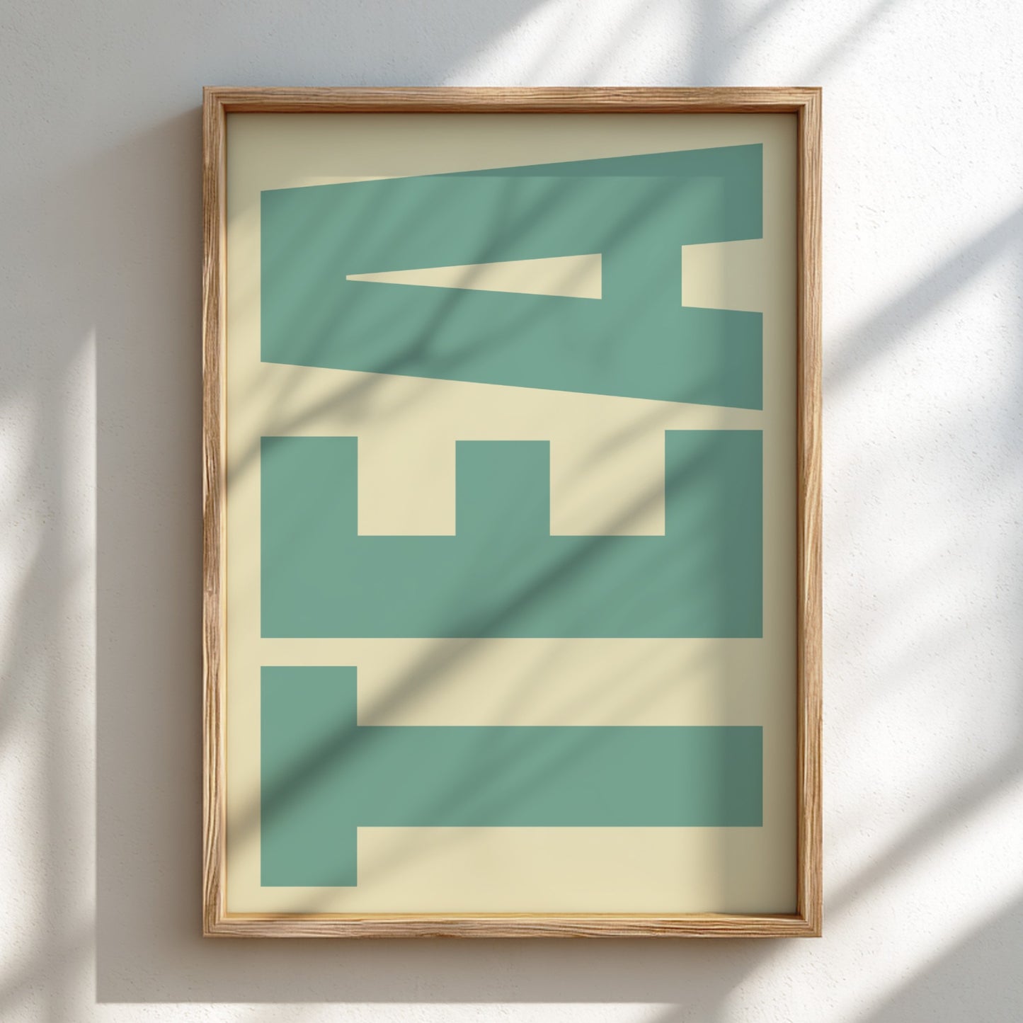 tea poster featuring bold typography and minimalist design in neutral colors