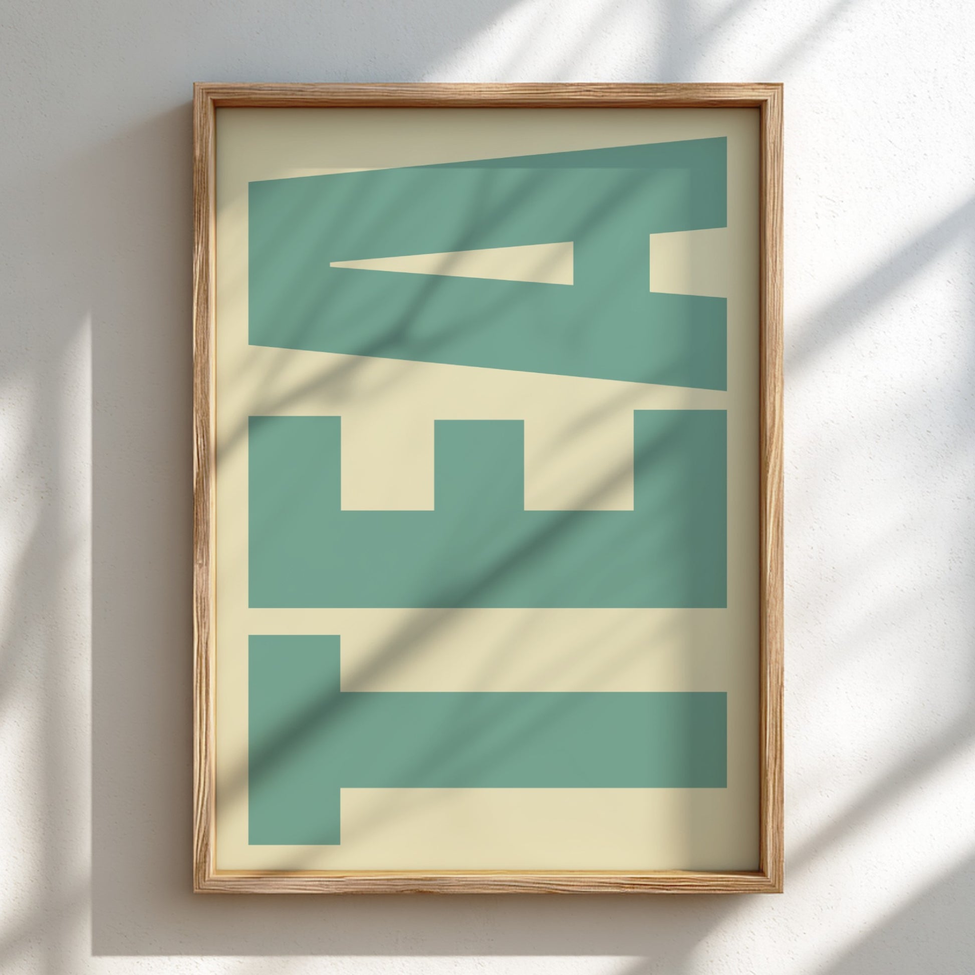 tea poster featuring bold typography and minimalist design in neutral colors