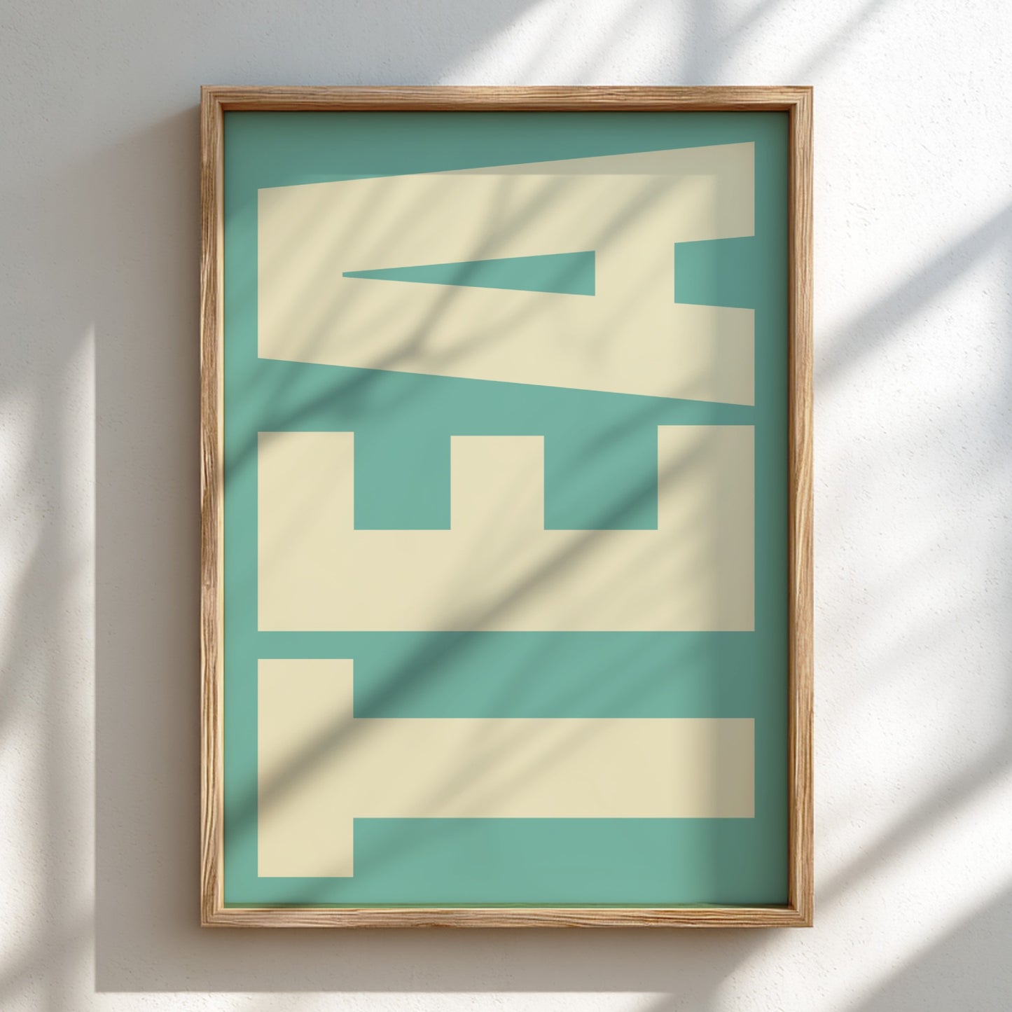 tea poster featuring bold typography and minimalist design in neutral colors