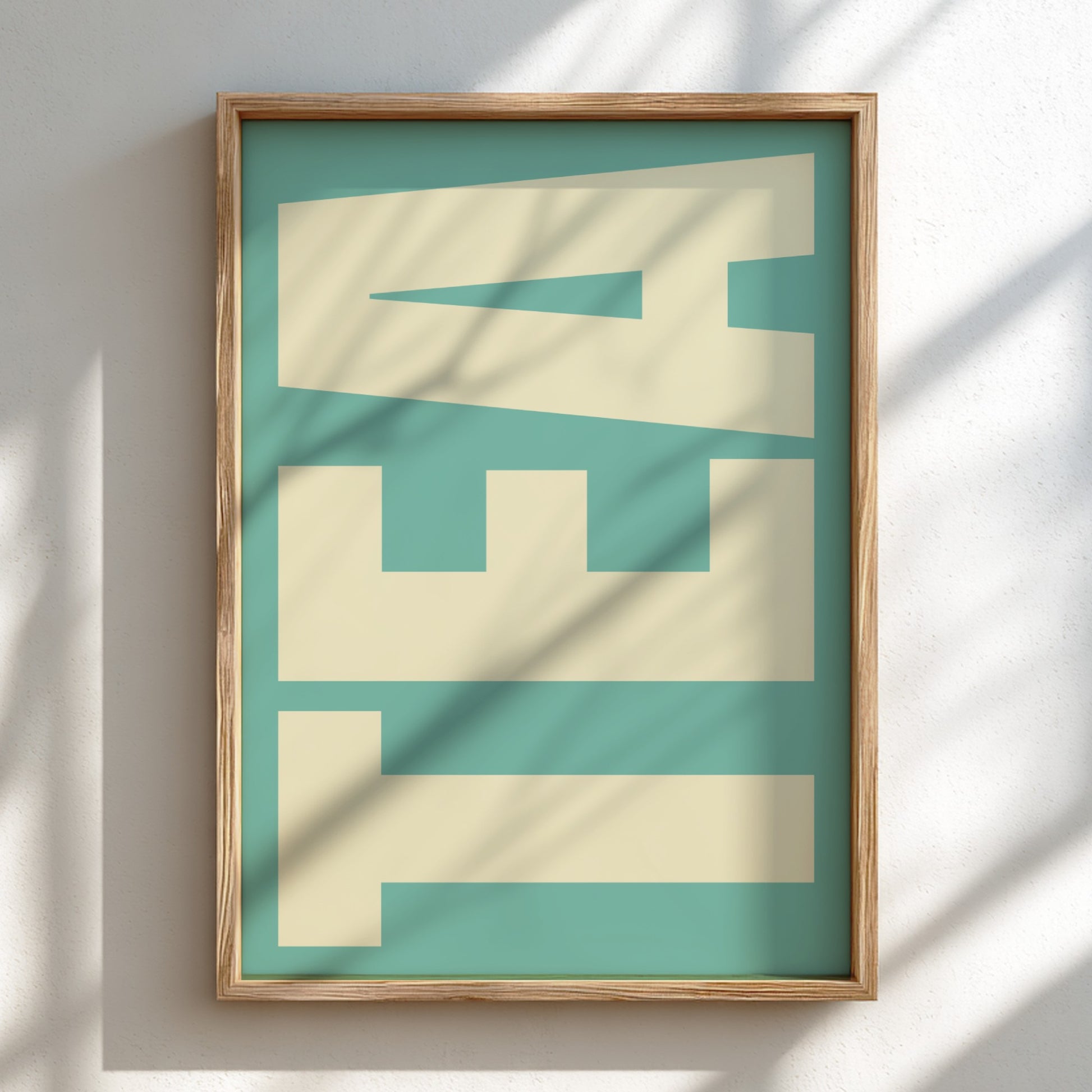 tea poster featuring bold typography and minimalist design in neutral colors