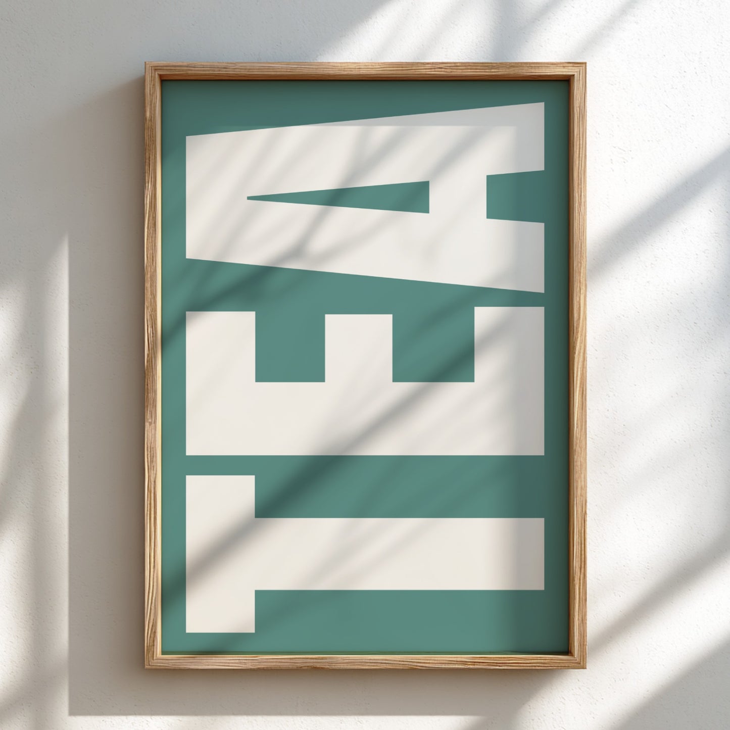 tea poster featuring bold typography and minimalist design in neutral colors