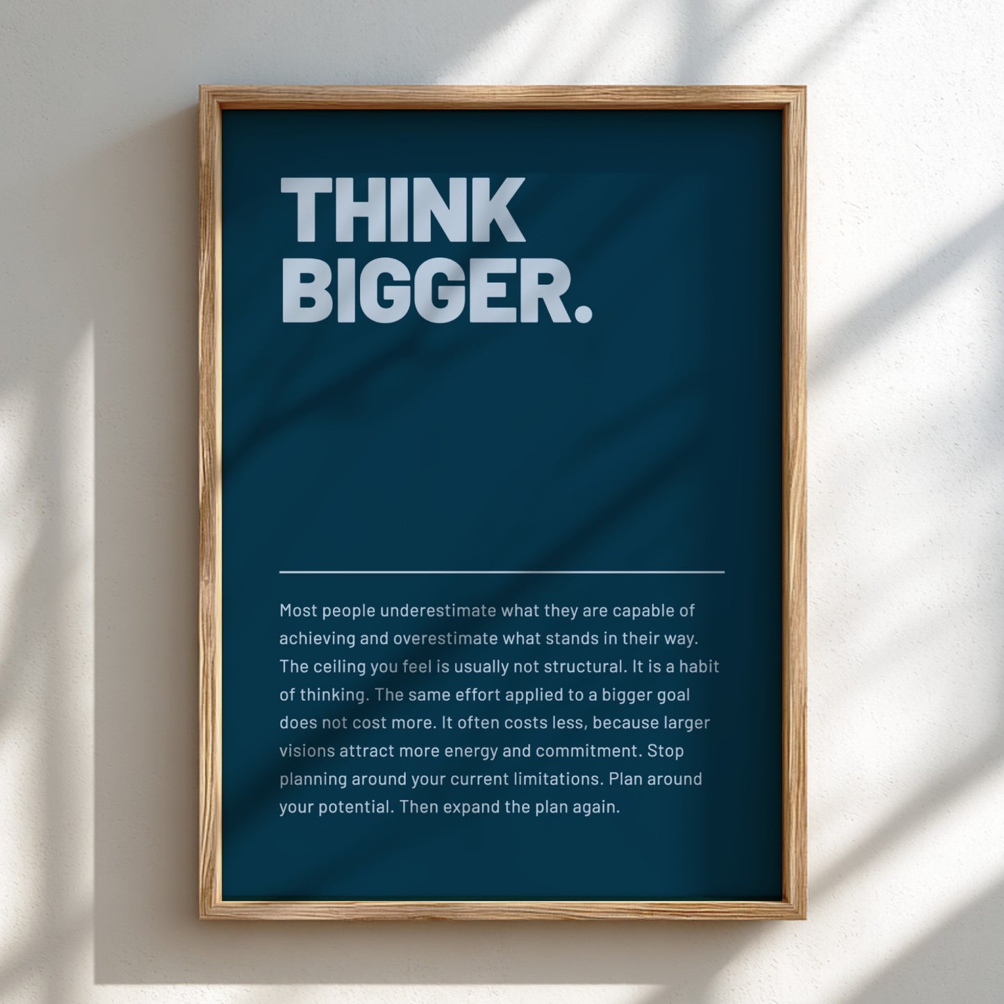Motivational poster featuring bold typography and minimalist design 
