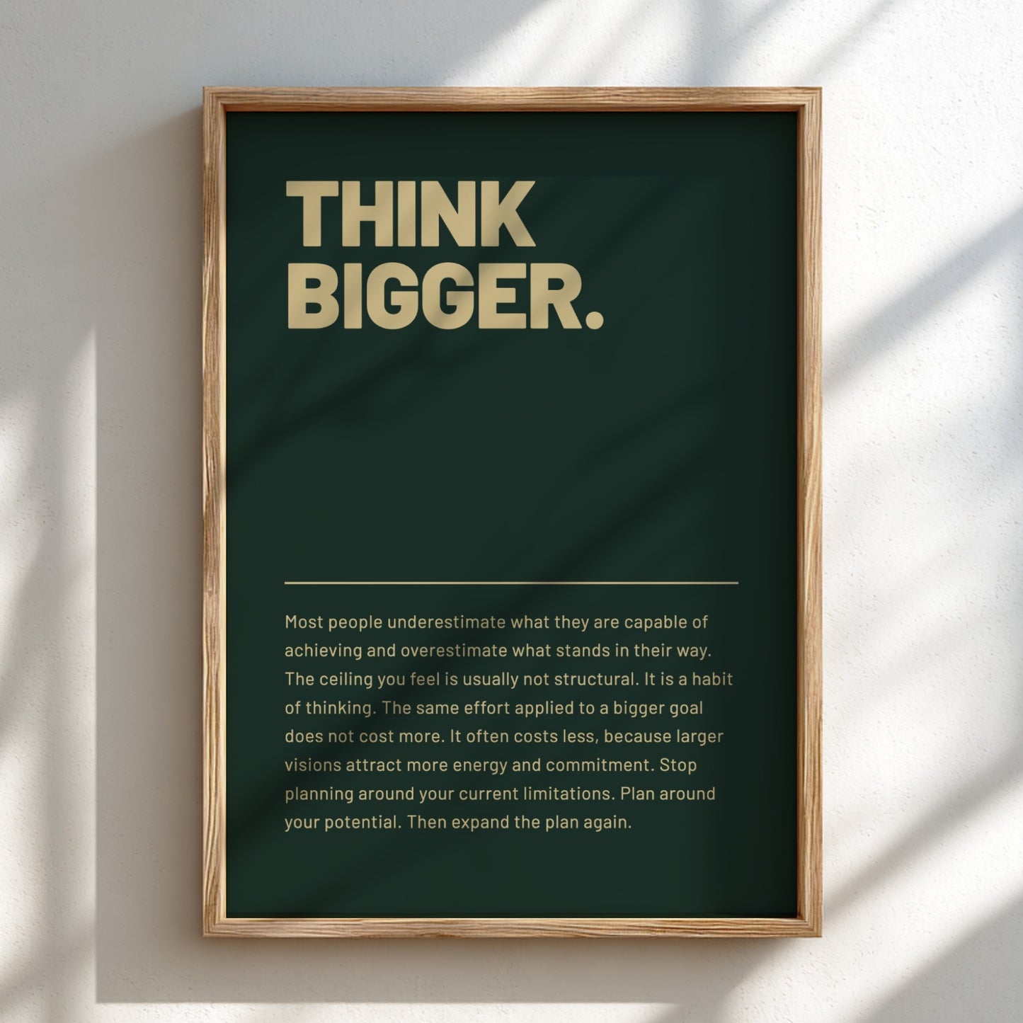 Motivational poster featuring bold typography and minimalist design 
