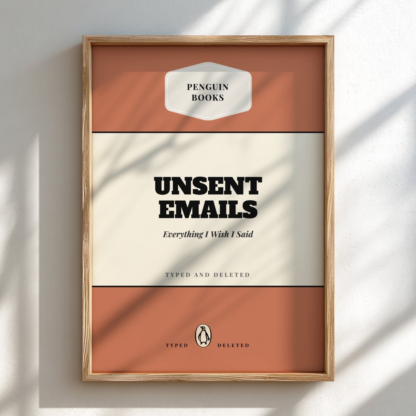 Framed book cover with 'Penguin Books' branding on a light background