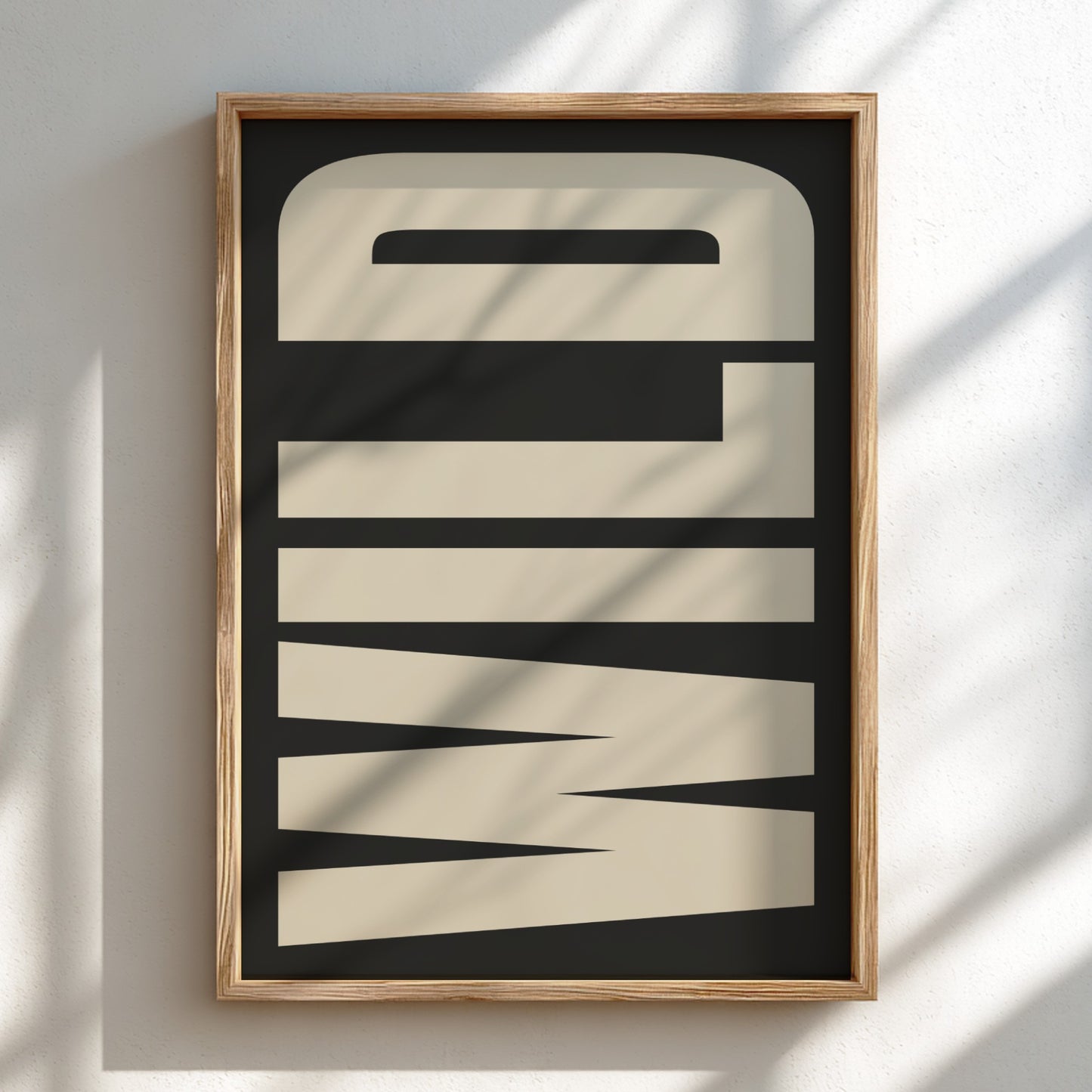 Framed bold typography, modern wall art for home decor 
