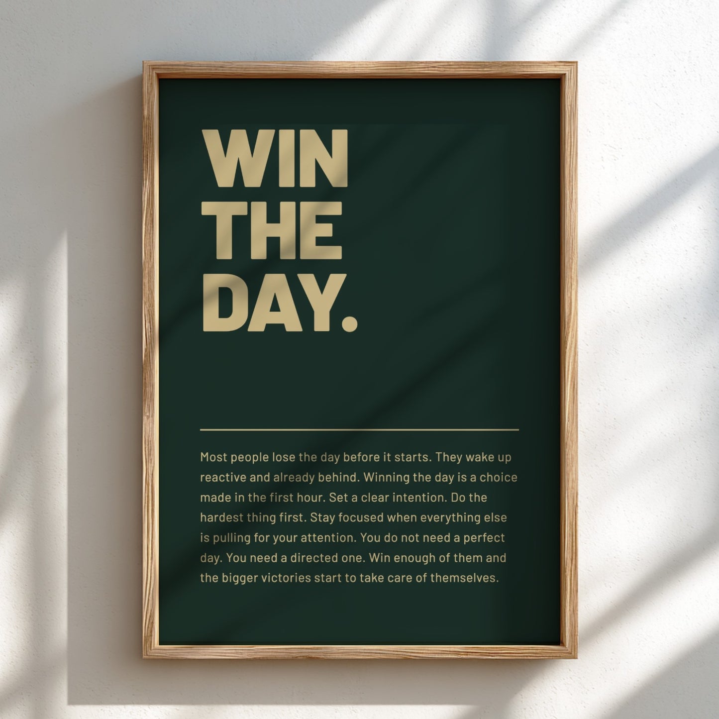 Motivational poster featuring bold typography and minimalist design 