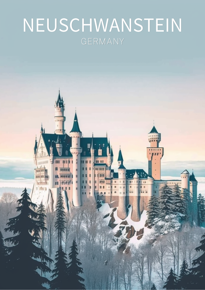 Europe NEUSCHWANSTEIN TRAVEL WALL ART - GERMANY POSTER