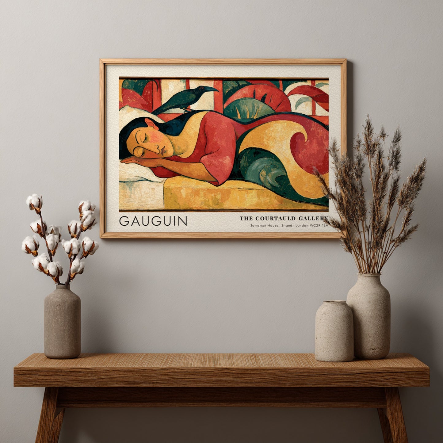 Wall art poster of Paul Gauguin Nevermore featuring a sleeping figure in Tahiti