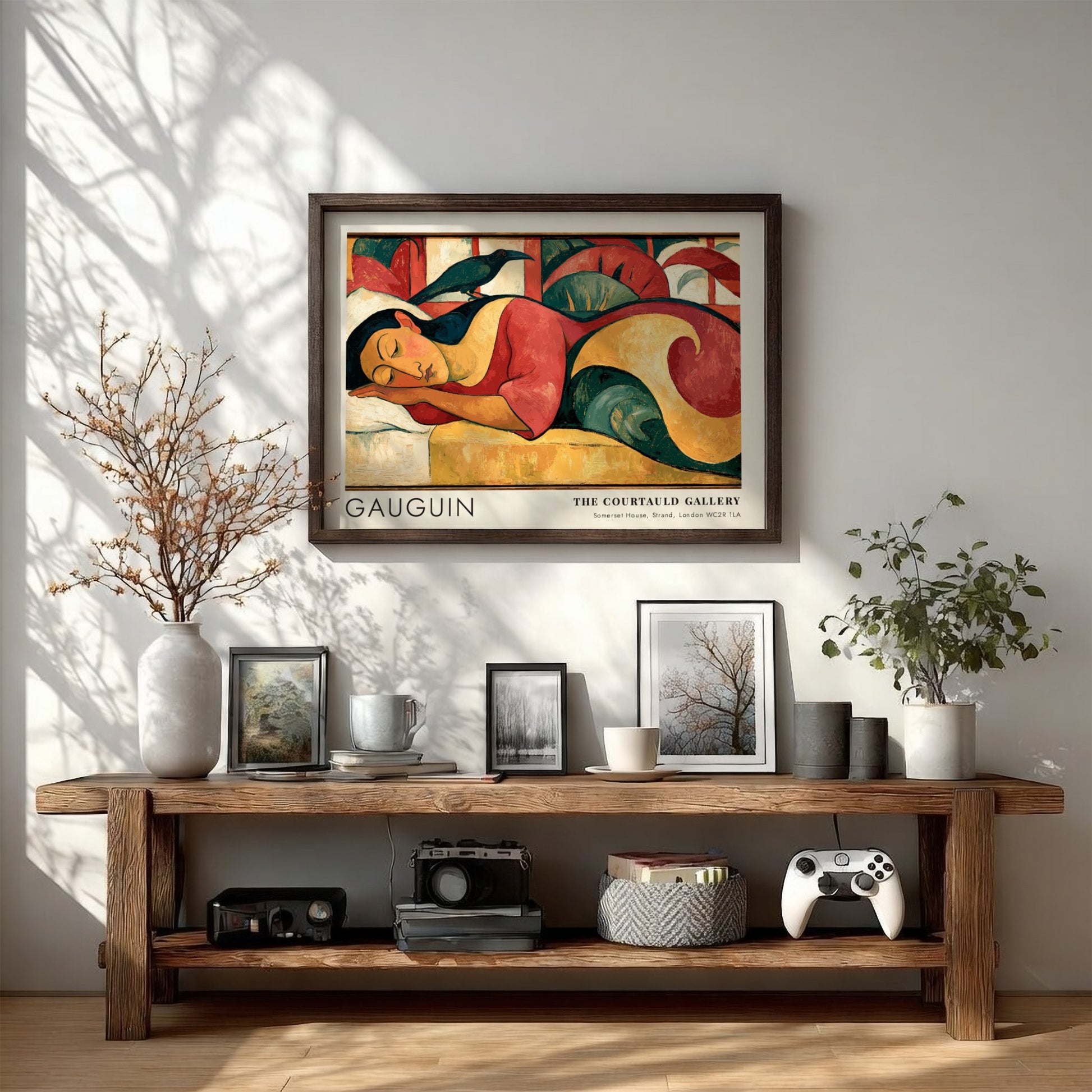 Wall art poster of Paul Gauguin Nevermore featuring a sleeping figure in Tahiti