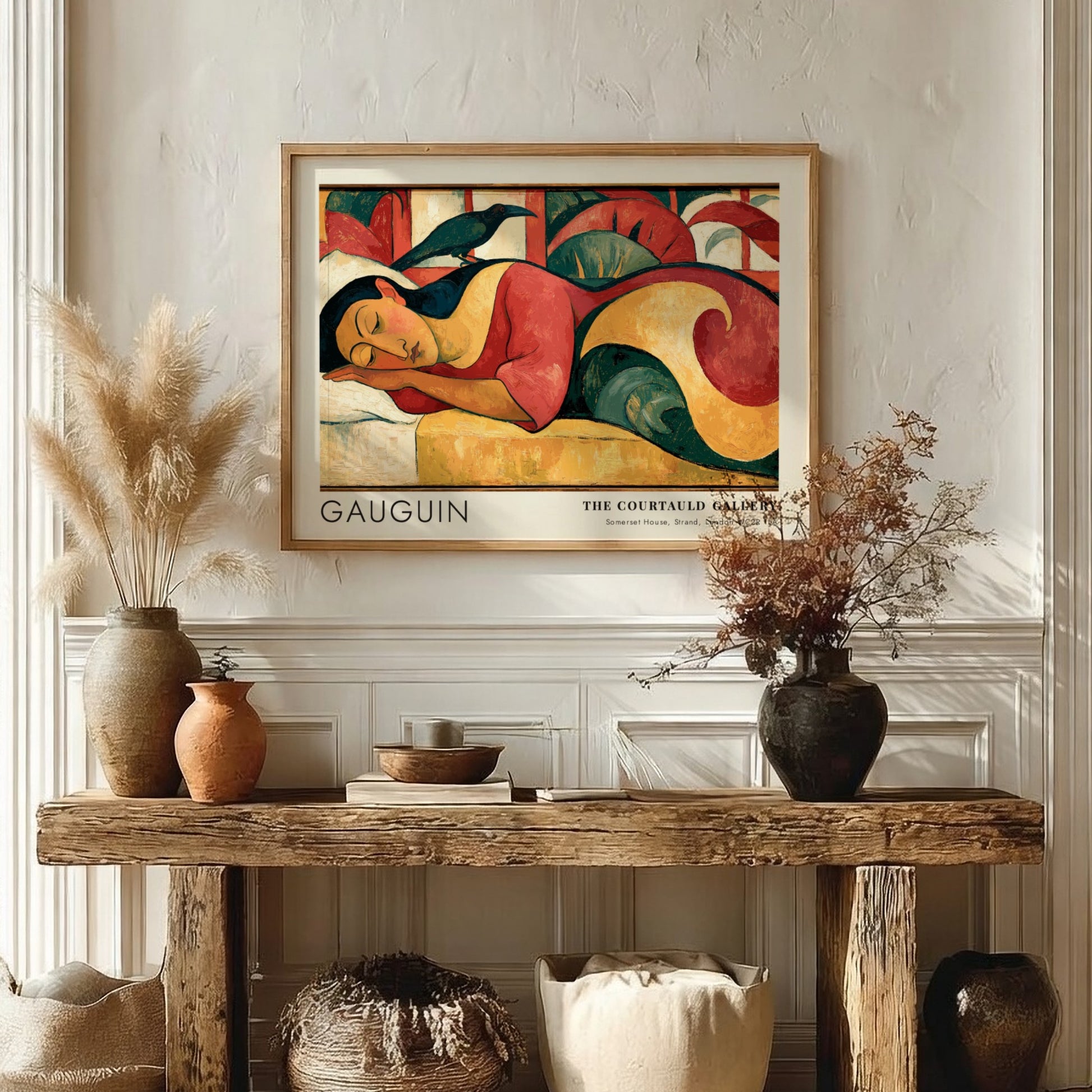 Wall art poster of Paul Gauguin Nevermore featuring a sleeping figure in Tahiti