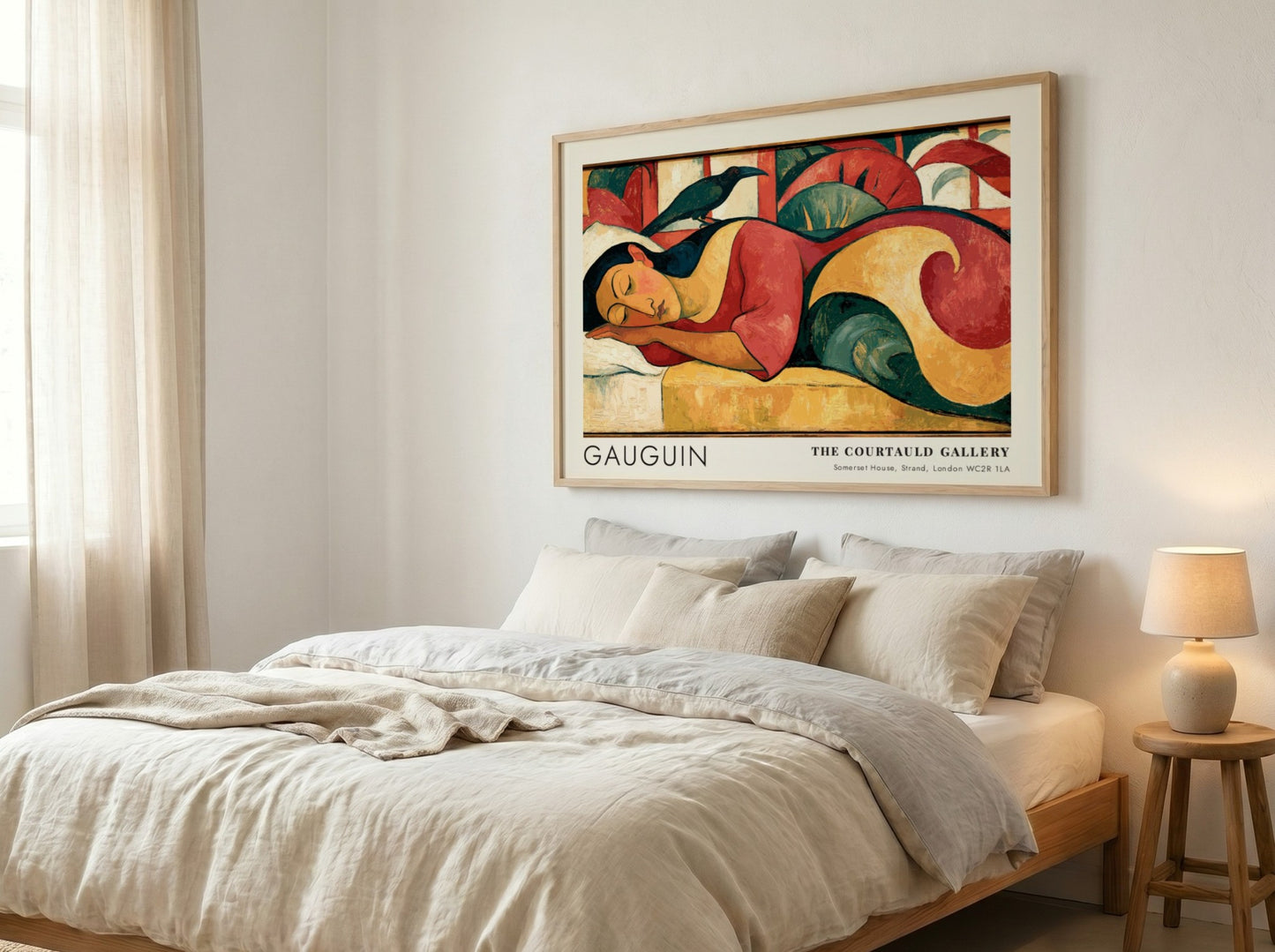 Wall art poster of Paul Gauguin Nevermore featuring a sleeping figure in Tahiti