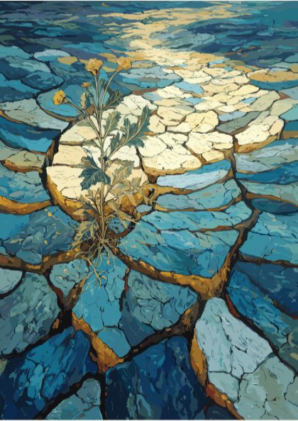 New Growth - Resilient Sprout Emerging from Earth Wall Art