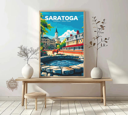 Saratoga Travel Poster, Saratoga Wall Art, Saratoga Photo Print, Saratoga Springs Artwork, Home Décor, Saratoga Art, Saratoga Springs Art