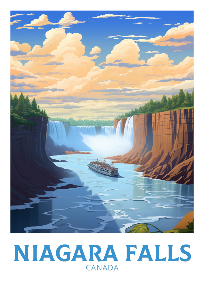 North AmericaNIAGARA FALLS TRAVEL PRINT - CANADA ARTWORK