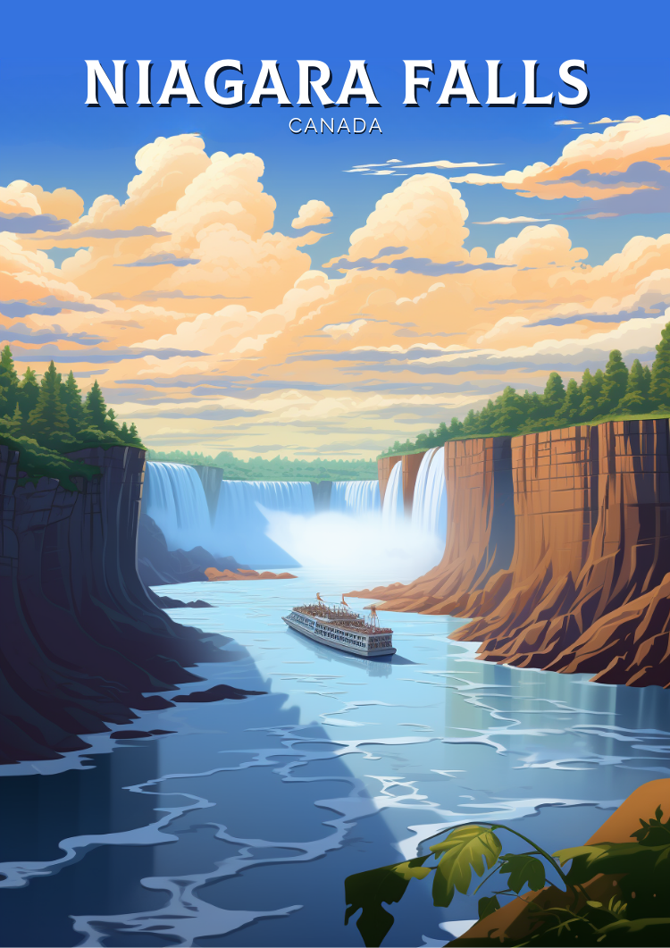 North AmericaNIAGARA FALLS TRAVEL POSTER - CANADA ARTWORK