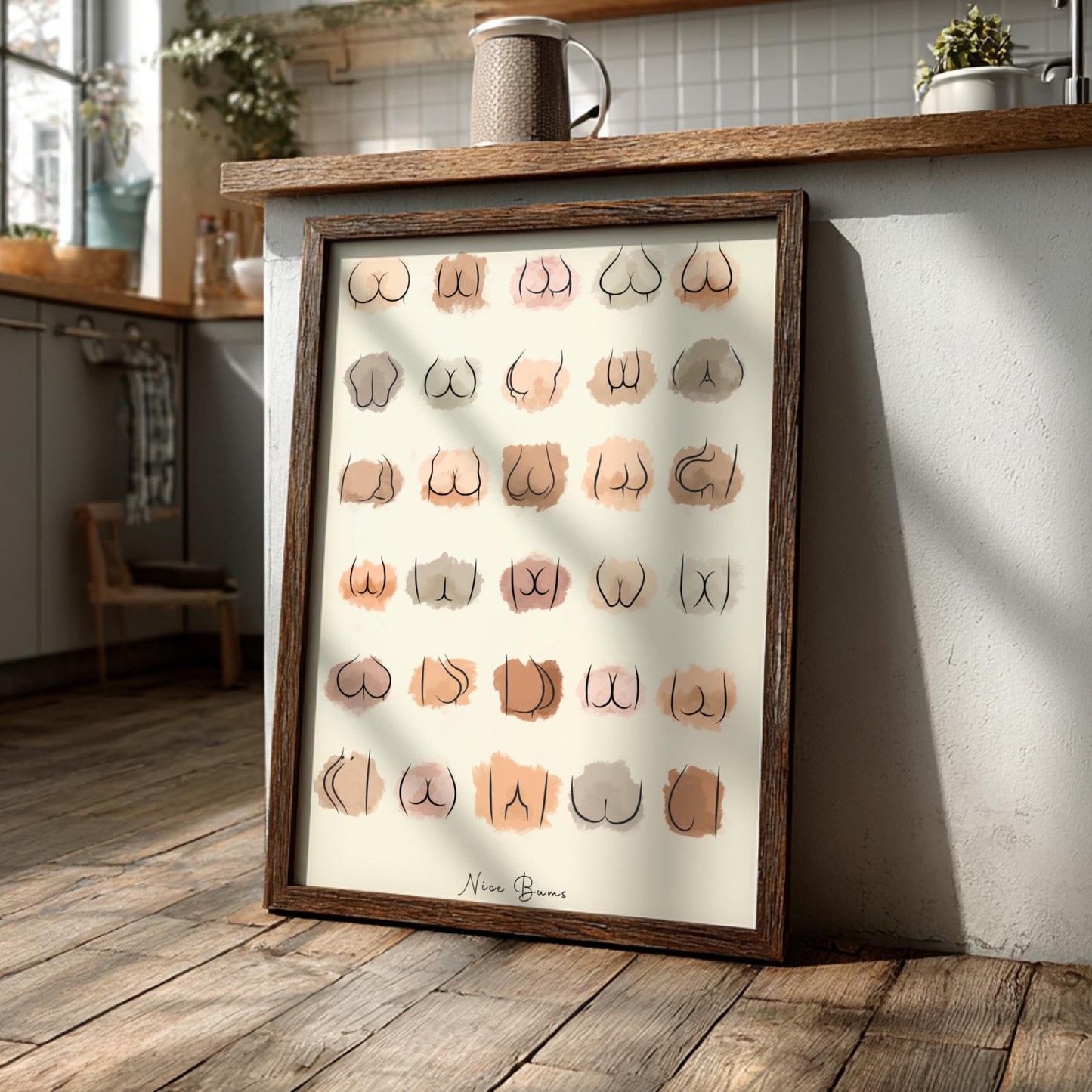 The "Nice Bums" Modern Art - Minimalist Form Wall Print