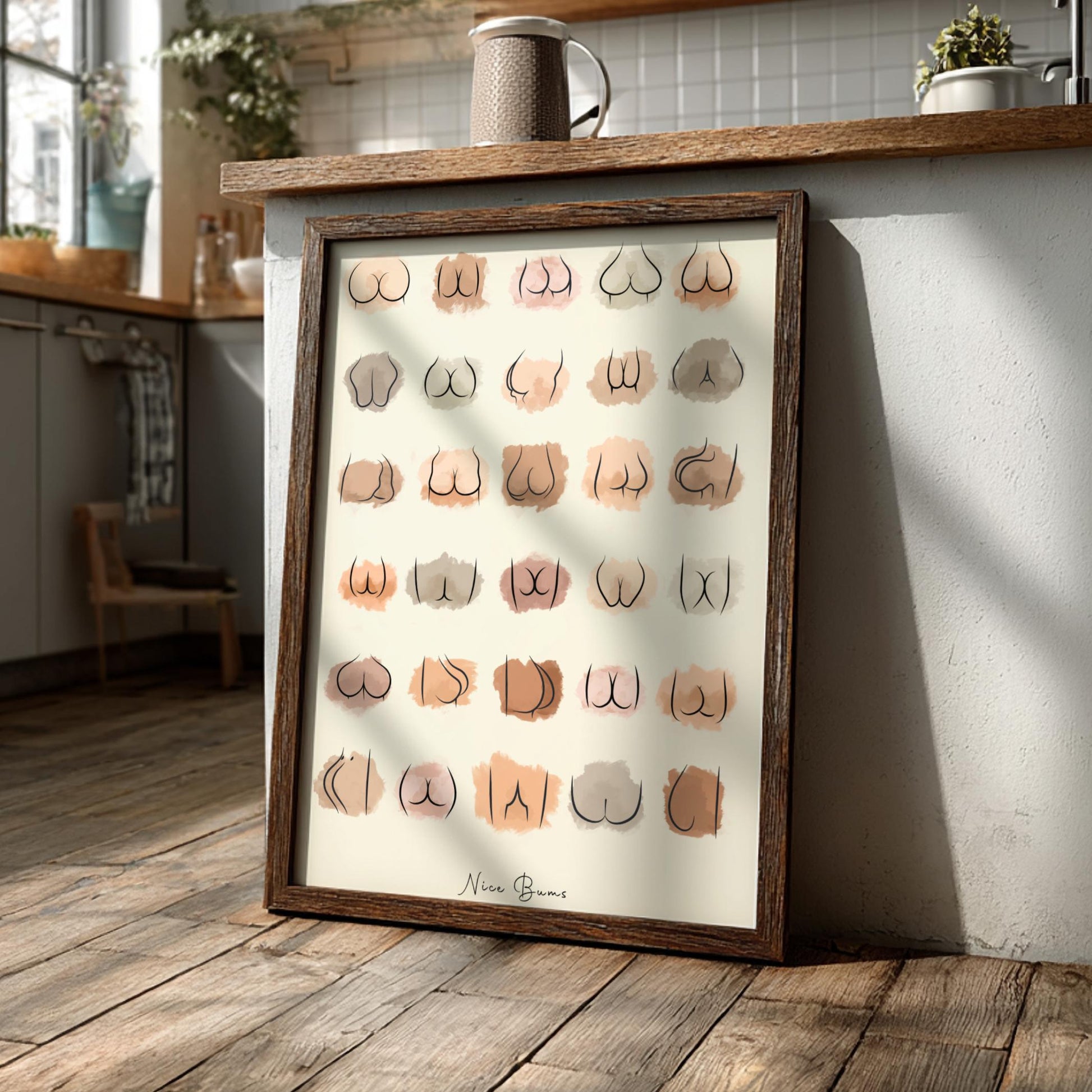 The "Nice Bums" Modern Art - Minimalist Form Wall Print