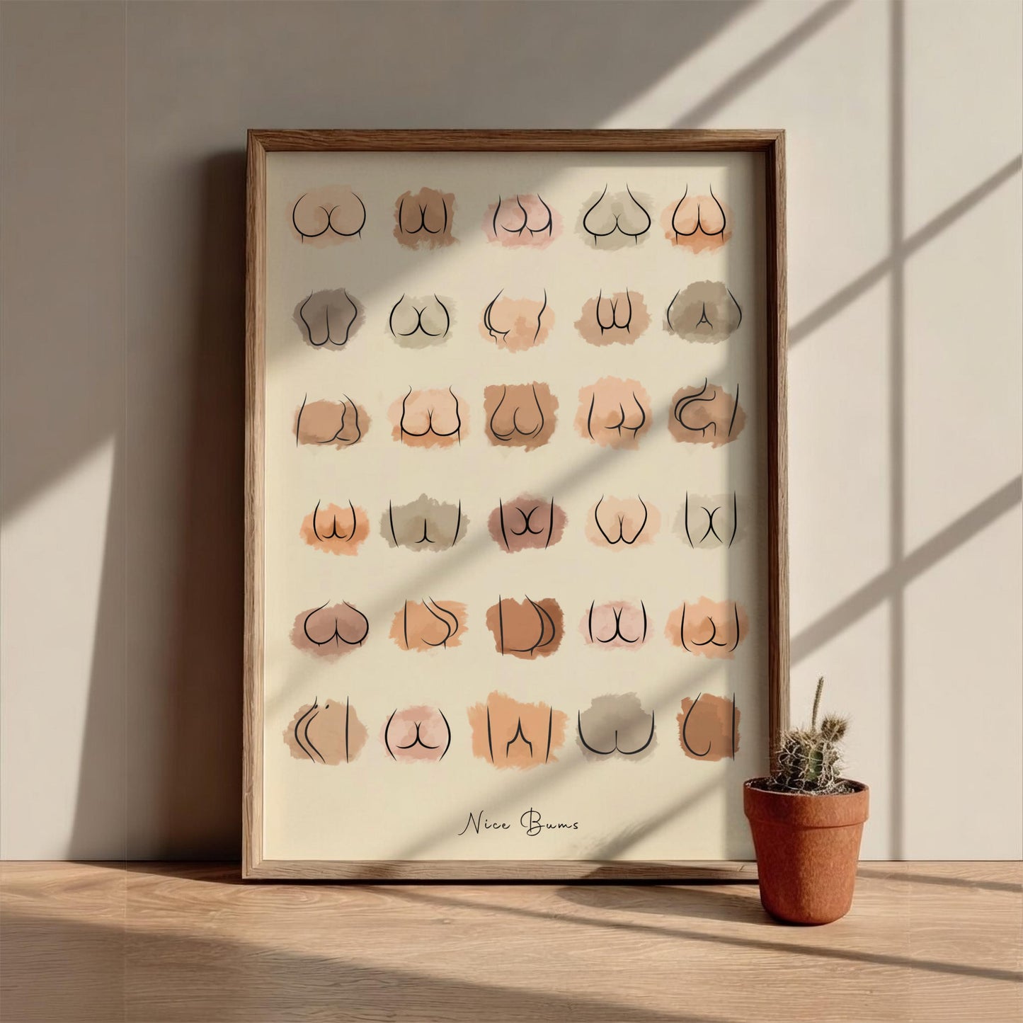 The "Nice Bums" Modern Art - Minimalist Form Wall Print