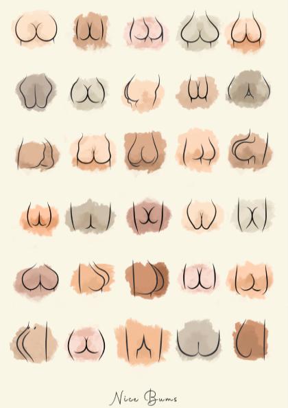 The "Nice Bums" Modern Art - Minimalist Form Wall Print
