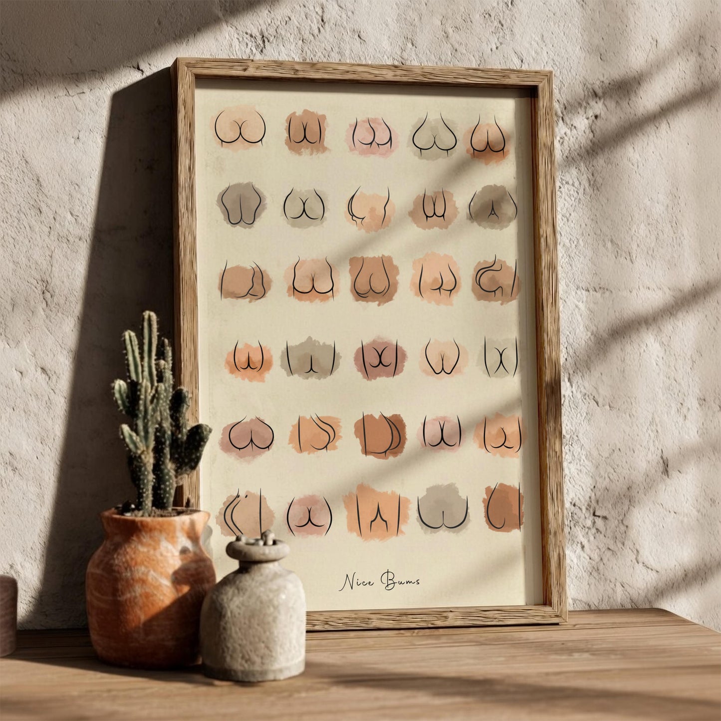 The "Nice Bums" Modern Art - Minimalist Form Wall Print