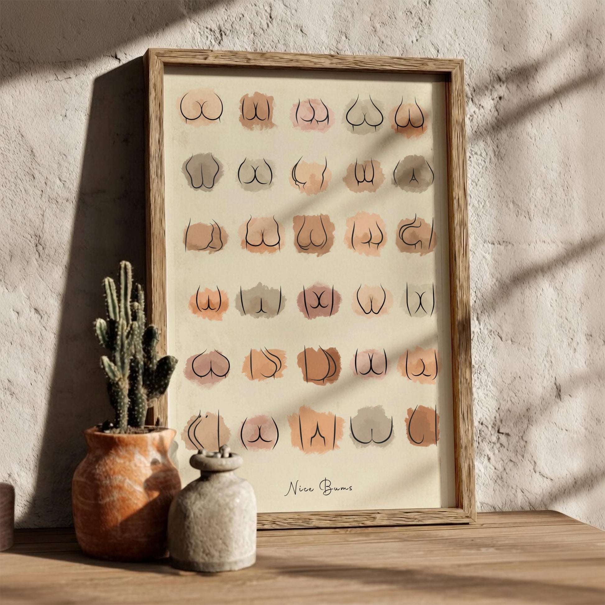 The "Nice Bums" Modern Art - Minimalist Form Wall Print