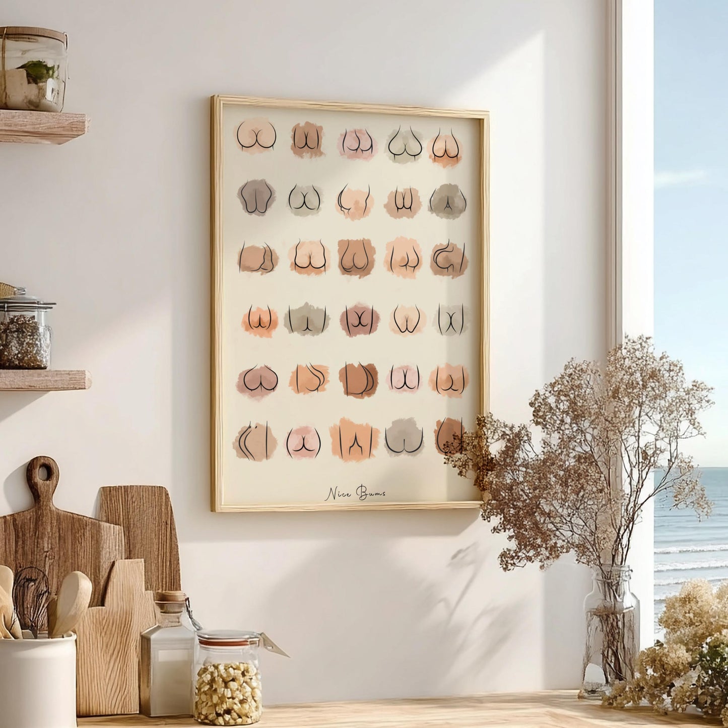 The "Nice Bums" Modern Art - Minimalist Form Wall Print