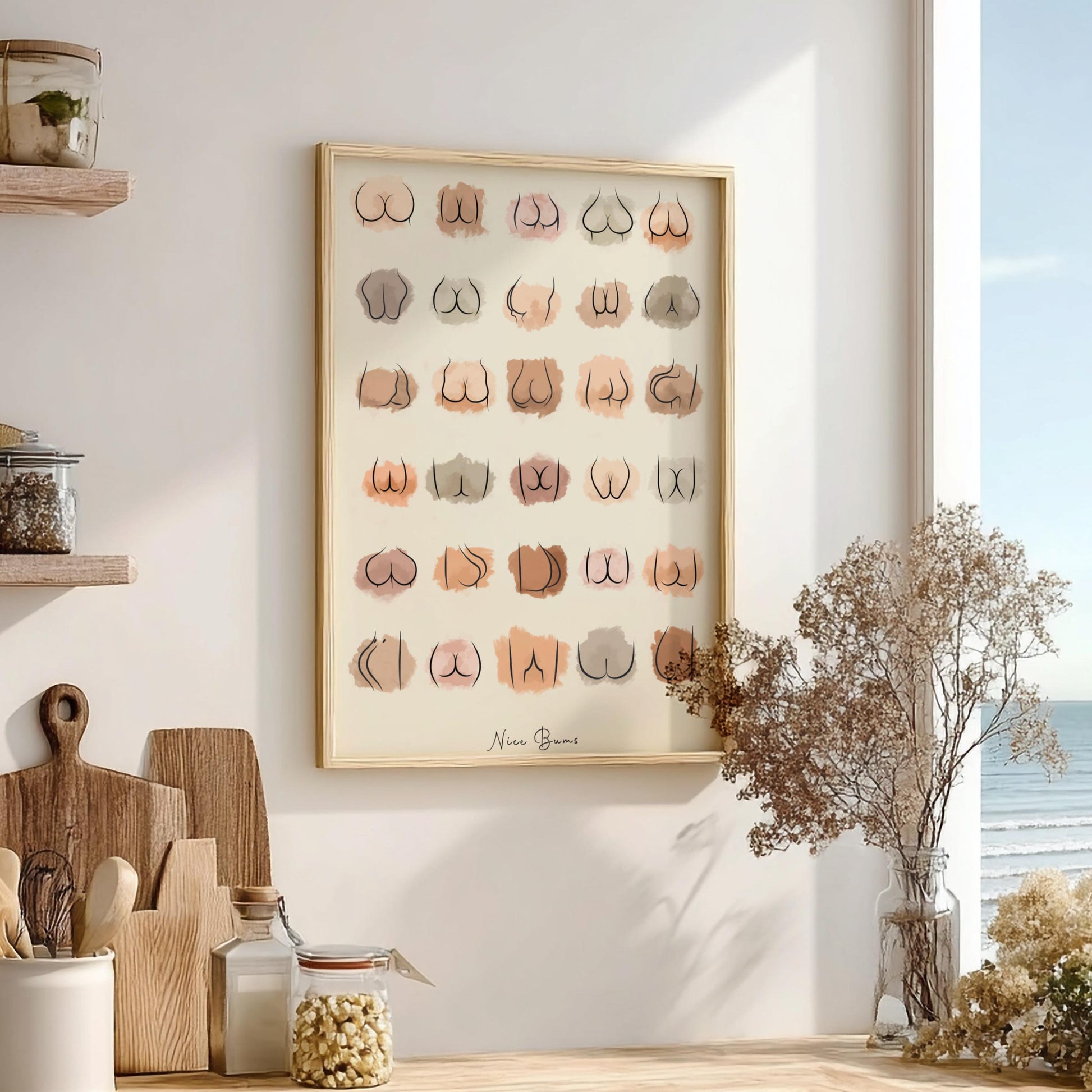 The "Nice Bums" Modern Art - Minimalist Form Wall Print