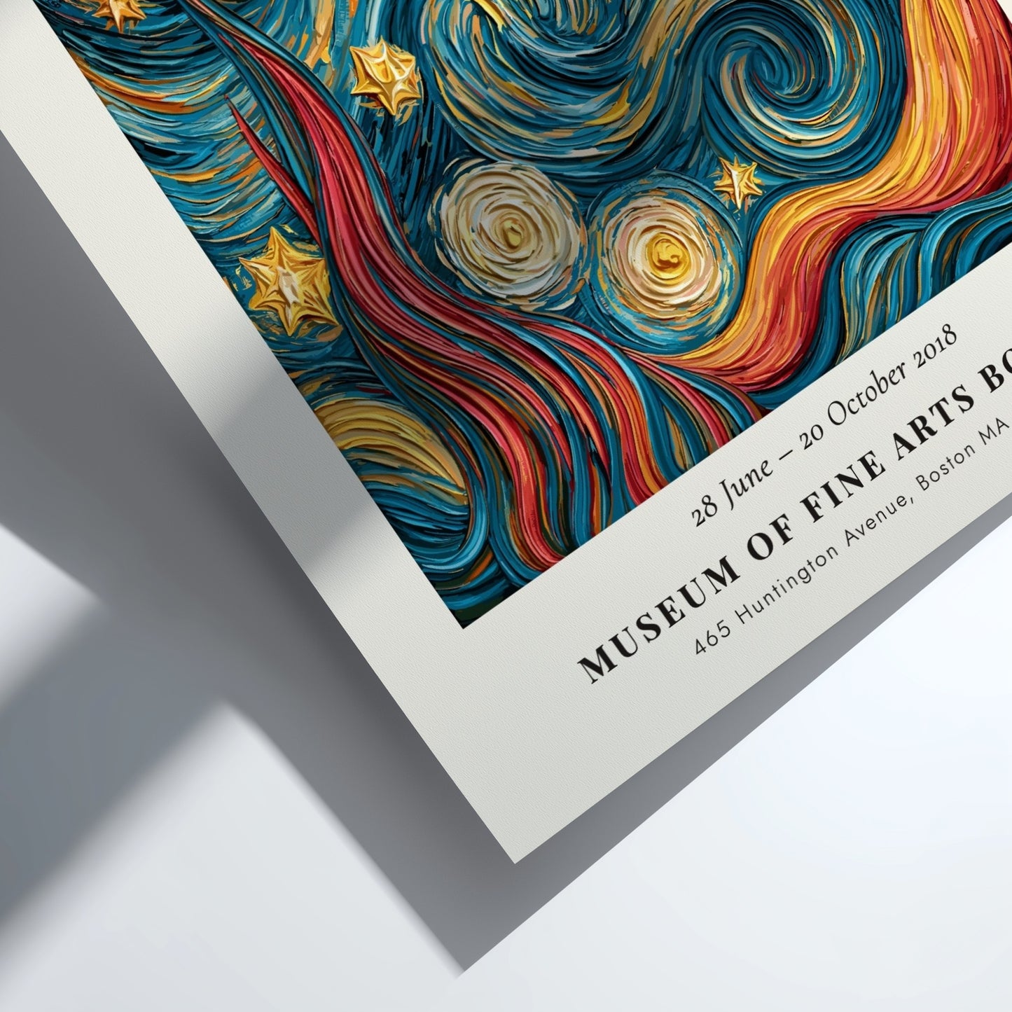 Night Sky poster featuring swirling stars and moon inspired by Van Gogh in vibrant colors