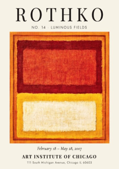Wall art poster featuring Mark Rothko No. 14 Luminous Fields with red yellow blocks
