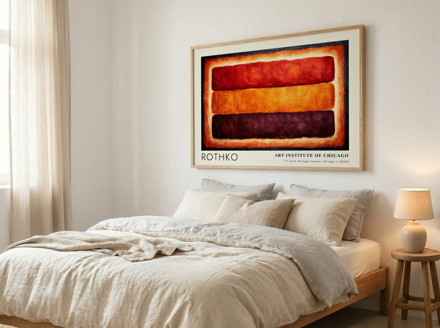 Wall art poster of Mark Rothko Luminous Fields with red orange and brown blocks