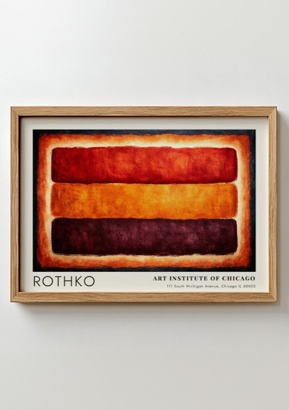 Wall art poster of Mark Rothko Luminous Fields with red orange and brown blocks