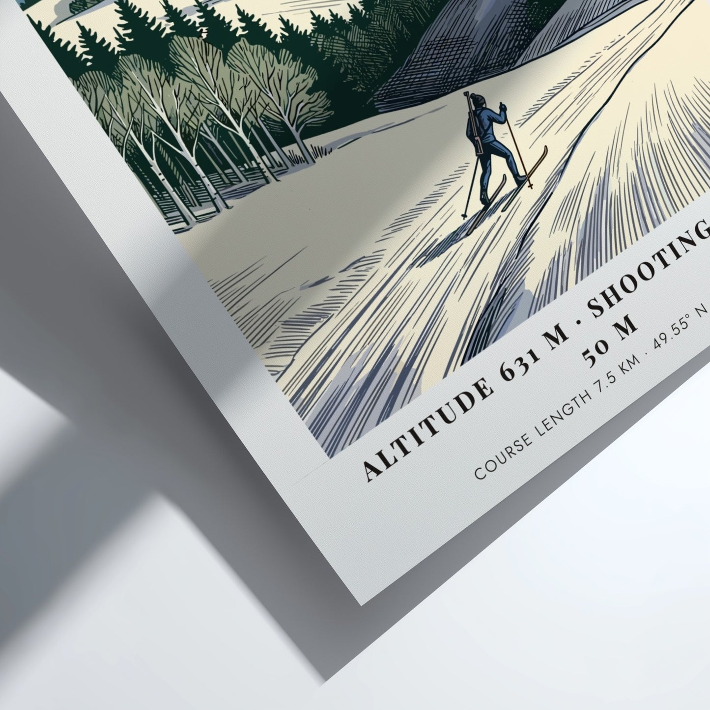 Poster featuring a skier on a snowy course in Nove Mesto Na Morave, Czechia.