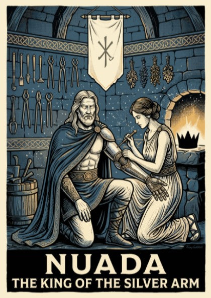 Poster featuring Nuada King of the Silver Arm being fitted with a limb