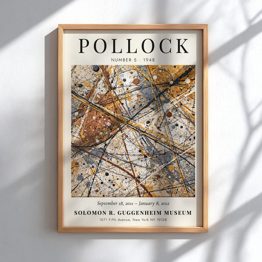 Wall art poster of Jackson Pollock Number 5 featuring chaotic abstract paint drips