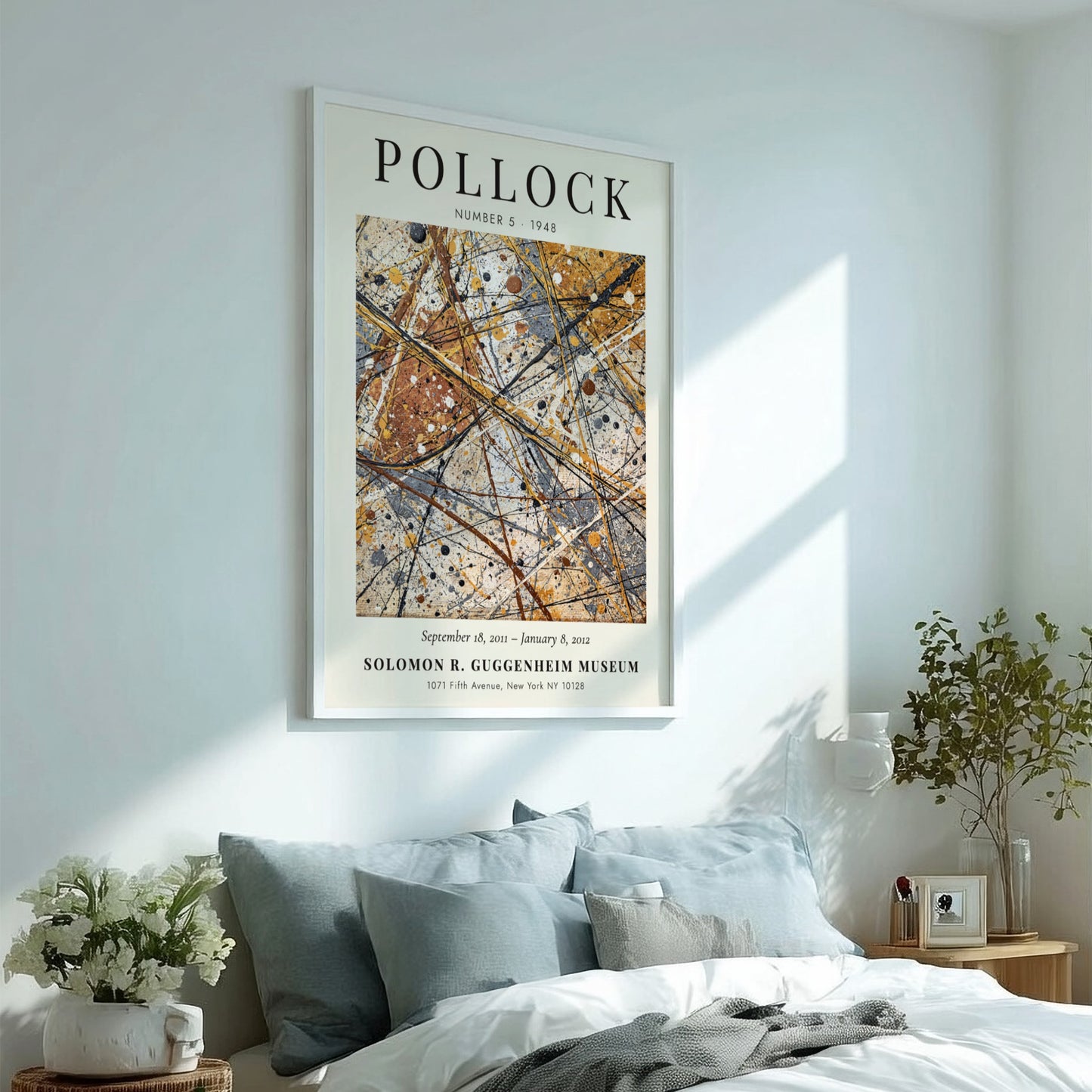 Wall art poster of Jackson Pollock Number 5 featuring chaotic abstract paint drips