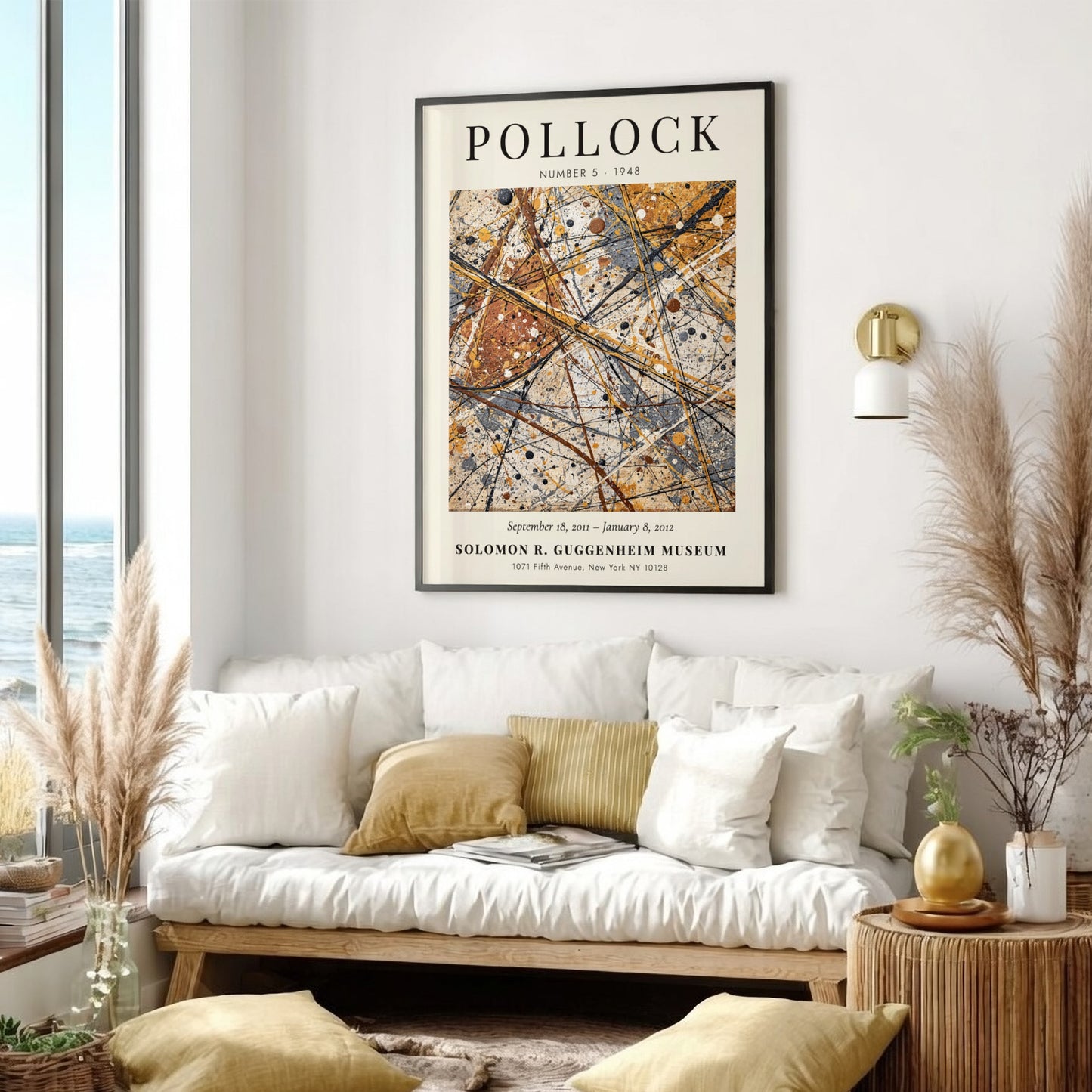 Wall art poster of Jackson Pollock Number 5 featuring chaotic abstract paint drips