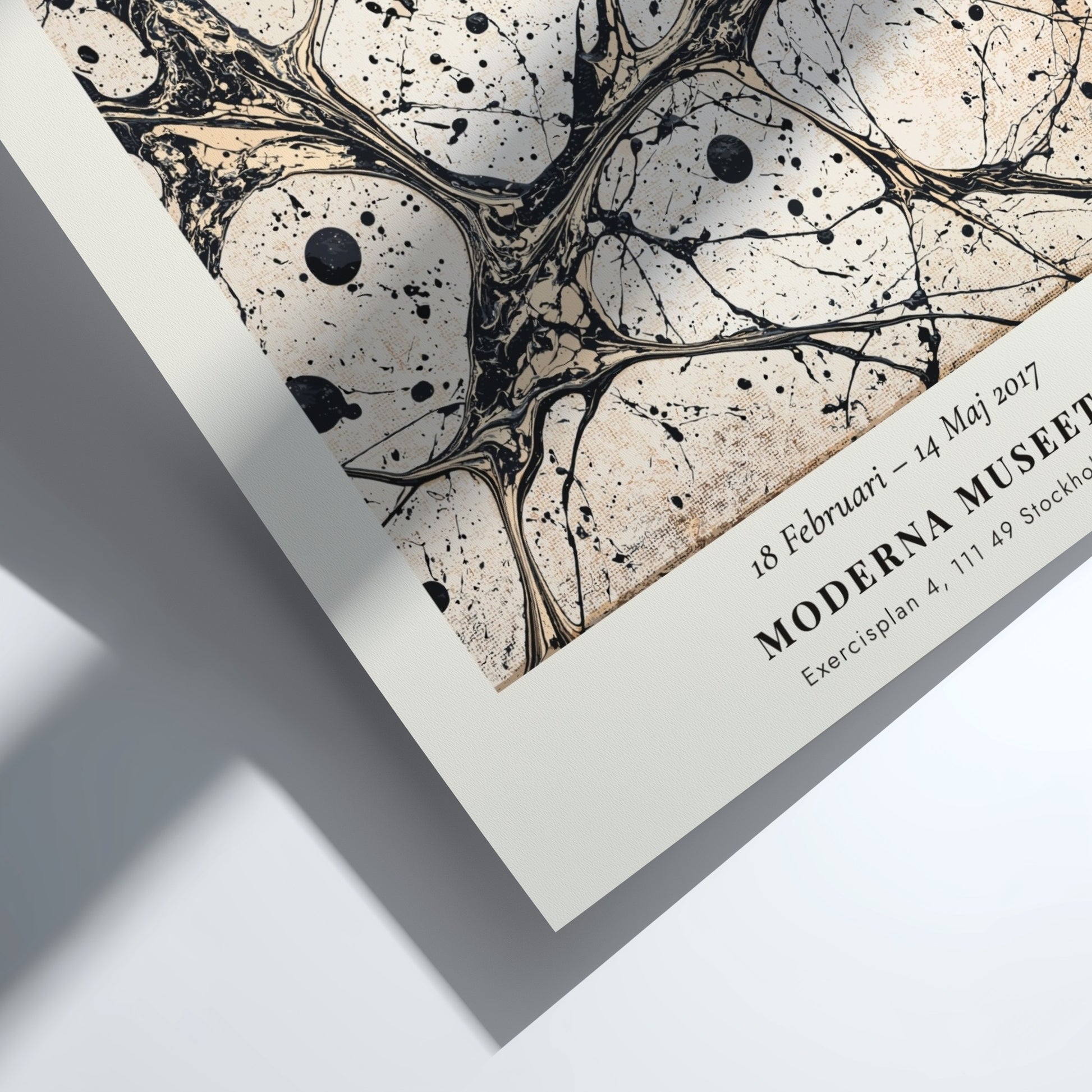 Wall art poster featuring Jackson Pollock Number 7 Black Pourings with dark ink drips